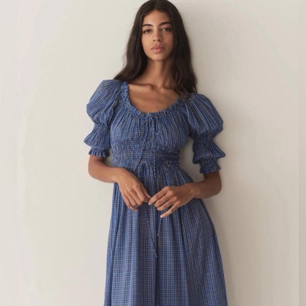 Doen Ischia Dress in Cassis Check XXS